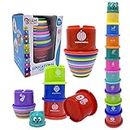 Ram© Baby Kids 11 Piece Stacking Cups Stackers Pre-school Learning Toy Stacking Tower Pyramid
