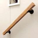 4FT Wooden Stair Handrails, Hand Railings for Stairs Indoor Outdoor, Sturdy Safety Wall Mount Support, Non-Slip Staircase Handrail for Home Garden Corridor, Lofts Decking, Kindergarten Guardrail