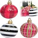 3PC Outdoor Christmas PVC Inflatable Decorated Ball,Giant Christmas Inflatable Ball Christmas Tree Decorations,Christmas Inflatable Outdoor Decorations Holiday Inflatables Balls Decoration (3pcs)