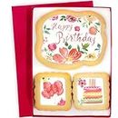 Happy Birthday Cookies Gift Basket For Women and Girls Her Decorated Sugar Cookie Gift Box Floral | Nut Free | 3 Pack | Kosher