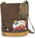New Chala Handbag Patch Crossbody Bag Canvas gift Dark Brown CAMPER RV Trailer