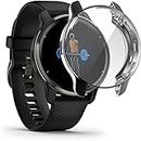 M.G.R.J® Full Screen Coverage Soft TPU Case Cover for Garmin Venu 2 Plus GPS Smartwatch (1.4" inch) (Flexible|Silicone|Black)