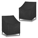 SunPatio Outdoor Chair Covers 2 Pack, Waterproof Patio Deep Seated Lounge Chair Covers, Durable FadeStop Patio Furniture Covers with Air Vent and Drawstring for All Weather, 27"W x 34"D x 32"H