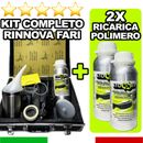 COMPLETE KIT GLOSSY CAR MOTORCYCLE HEADLIGHTS + 2X RECHARGE POLYMER Reneva Eliminates Scratches