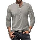 Men'S Long Sleeve Tops Slim Fit Comfortable Men'S Solid Color T-Shirt Unique Vintage Men'S Fashion Basic T-Shirt Classic Casual Men All-Match Long Sleeve Shirts L-Dark Grey2 M
