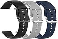 3*Ersatzband kompatibel für galaxy Watch Active, Uhrenarmband Silikon Smartwatch Silikon Ersatzarmband Sport Band Weiche Atmungsaktive 20mm Armband Unisex Volltonfarbe Silikon (6.7-8.1")