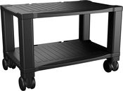 Home-Complete 2-Tier Office Desk Organizer Rolling Cart (Black) (A186)
