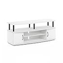 Furinno Jaya Entertainment Center Stand Unit/TV Desk for up to 55 inch, White/Black
