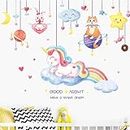 JAAMSO ROYALS Cute Animal with Hanging Cloud Wall Stickers for Kids, Wall Stickers for Kids Room, Kids Wall Stickers for Kids Room, Kids Room Wall Sticker (60 CM*90 CM)