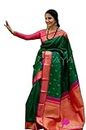 SGF11- Women's Kanjivaram Soft Silk Saree With Unstitched Blouse Piece (Green)