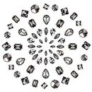 GORGECRAFT 100PCS Rhinestones Gems for Clothing, Crystal Teardrop Gems Sewing Claw Rhinestone Flatback Gemstones for Jewelry Clothes Bag Shoes Dress, Gray