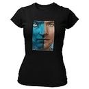 EqualLife Pure Cotton Chest Print T Shirt-Science Fiction Avatar Jake Sully Design-by ZingerTees-Women-EL9120460-F-BL-38 Black