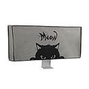 kwmobile Computer Monitor Cover Compatible with 34-35" monitor - Meow Cat Grey / Black