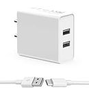 40W Ultra Fast Type-C Charger for ZTE Axon 7 Mini Charger Original Adapter Like Wall Charger | Mobile Charger | Qualcomm QC 3.0 Quick Charger with 1 Meter Type C USB Data Cable (40W,DR-14,WHT)