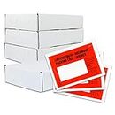 versando 4x 250 Stück Lieferscheintaschen C6 selbstklebend Dokumententaschen Begleitpapiertaschen rot/schwarz bedruckt Lieferschein/Rechnung in Spenderbox