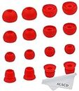 ALXCD Ear Tips for Powerbeats2 Wireless Headphone, SML 3 Sizes 6 Pair Silicone Replacement Earbud Tips & 2 Pair Double Flange Ear Tip Cushion, Fit for Beats Powerbeats 2 Wireless [8 Pair]?Red?
