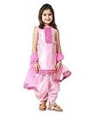 Sashay Boutique Girls Raw Silk Salwar Suit (Pink_dhotikurta_Pink_8-9 Years)