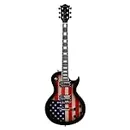Leo Jaymz Full Size Single Cut Electric Guitar -Mahogany body，Mahogany neck on C+U shape， with Amazing US Flag Sticker on Arched Top (US Flag)