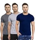 Scott International Men's Regular Fit T-Shirt (Pack of 3) (SS21-3RN-BU-GR-CH-XL_Navy, Grey & Charcoal_X-Large)