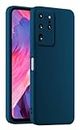 HULLIN Coque de Téléphone en Silicone Colorée, Adaptée à Samsung Galaxy S20 Ultra (6.9") - Bleu Saphir