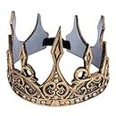KUNANG King Crown - Medieval Crown Retro Royal Cosplay Tiara Costume For Birthday Party (Ancient Gold)