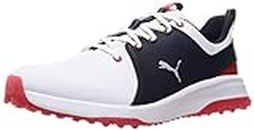 Puma Golf Spikeless Shoes, Grip, Fusion Pro 3.0 Men's, 23 Fall/Winter Colors Puma White/Puma Silver/Navy Blazer (194467) (05), 27.0 cm