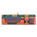 GAMDIAS Full- Size Wired Mechanical Keyboard | Hermes M5A RGB Black-Orange | 32bit ARM Cortex Processor for Zero-Lag & User Profiles (Upto 5) | 50 Million Lifecycle | USB-A