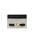 Michael Kors Reed Large Card Holder Wallet MK Signature Logo Leather, Vanilla/Black, Classic