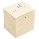 Creative Deco Kartenbox Hochzeit Holzkiste mit Deckel | 29 x 25 x 30 cm | Geldgeschenke Holzbox mit Schlitz, Schloss und Schlüssel Geschenkkarten Box Geldbox Briefbox Kasten | Lagerung Spendenbox