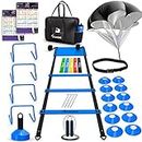 STUHOO Agility Training Equipment Set | Soccer Training Equipment for Kids | Agility Ladder Speed Training Equipment with Bag | Football Training Equipment with Hurdles, Cones for Footwork