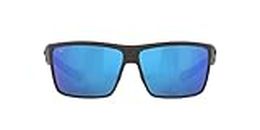 Costa Del Mar Mens Rinconcito Rectangular Sunglasses, Matte Grey/Blue Mirrored Polarized-580G, 60 mm