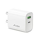 URBN 38W (20W USB-C + 18W USB-A) Dual Port Super Fast Charger | QC & PD Wall Adapter| for iPhone 15/15Plus/15Pro/14/14Plus/14pro max/13/13pro/iPad/ & Android Mobiles