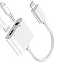 Fonemax Apple Mfi Certified Lightning To 3.5Mm Headphones Dongle Jack Adapter For Iphone 2 In 1 Headphone Adapter And Aux Audio Adapter& Charger Cable Splitter Compatible With Iphone12 11 Xs Xr X 8 7