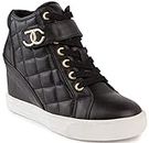 Juicy Couture Women's Platform Wedge Sneakers High-Top Shoes-Journey, Black, 7.5