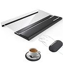 Wrist Rest for Computer Keyboard & Mouse- 4-in-1 Package,Memory Foam Ergonomic Wrist Rest Stand for Keyboard and Mouse Pad with Clear Acrylic Keyboard Riser, Coffee Stand, Easy Clean Black PU Leather