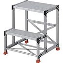 TRUSCO TSF-267 Work Step Stool, 2 Tiers, Step Depth 7.9 inches (200 mm), Height 1.6 ft (0.70 m), Top Plate 23.6 x 15.7 inches (600 x 400 mm)