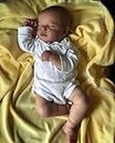 Terabithia 20 Inches Real Baby Size Lifelike Reborn Baby Doll with Painted Hair Sleeping Newborn Realistic Cuddly Body Dolls Feel Real, May God Bless You, White