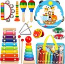 Instrumentos musicales educativos para niños pequeños, percusión de madera para bebés niños preescolares