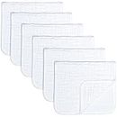 Comfy Cubs Muslin Cloths for Baby, Baby Essentials, Burp Cloths, Muslin Squares, 100% Cotton, Hand Washcloths 6 Layers Extra Absorbent and Soft (White, Pack of 6)