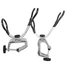 LBW Boat Fishing Rod Holder Dock Fishing Pole Holder 360 Degree Adjustable Dual-use Clamp on Rod Holder for Boat Aluminum Alloy Fishing Tackle Tool 2 Pack