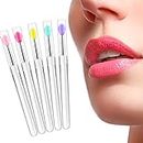 cobee Soft Lip Brushes, pennello morbido per labbra, 5 pennelli per rossetto in silicone con copertura, applicatore per rossetto, bacchette cosmetiche riutilizzabili