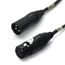 Sonic Plumber Black and Gold XLR male to Female 3-pin Balanced Interconnect Cable with Cable Tie (10meter / 32.8ft)