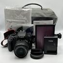 Canon Rebel T5 DSLR Camera Bundle EF-S 18-55mm IS II Lens Bag Light Manuals More