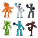 Zing Stikbot New Monsters Cyborg & Werewolf Pack, Complete Set of 6 Stikbot Collectable Action Figures - Cyborg, Mad Scientist, Insector; Werewolf, Stikbot Prey, Aquafang, Great for Kids Ages 4 and Up