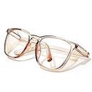 LeonDesigns Stylish Safety Goggles Anti-Fog Blue Light Blocking Glasses (Square coffee)
