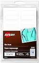 Avery No-Iron Clothing Labels, 0.5” x 1.75” Fabric Labels, Washer & Dryer Safe, Handwrite, Great for Children & Adults, 72 Labels, Permanent, School, Camp, Nursing Care, Toys, Organizing, (2375) White
