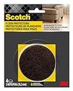 Scotch Felt Pads, Felt Furniture Pads for Protecting Hardwood Floors, Round, 3-in Diameter, Brown, 4 Pads