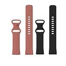 Valente Silicone Watch Strap Compatible with Fitbit Versa 3 & Versa Sense only (Pack Of 2) (Orange & Black)