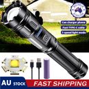 1200000LM LED Flashlight Zoom Light Super Bright Torch USB Rechargeable Lamp AUS