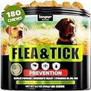 Flea and Tick Prevention Chewable for Dogs - No Collars, No Mess - Easy Help with Flea and Tick for Dogs - American Quality - for All Breeds and Ages - Duck-Flavored Treats - 180 Flea Chews for Dogs